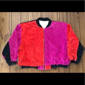 Vintage 70’s Velour Zip Up Jacket Talon Zip